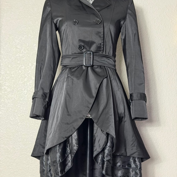 Elegant Black Double-Breasted Women's Princess Coat - Picture 5 of 5